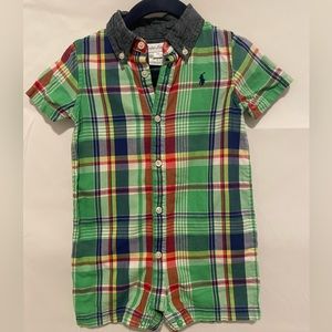 Ralph Lauren Plaid Shortall Poplin 12M